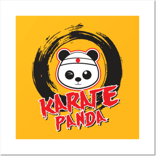 Karate Panda Brush Circle Posters and Art